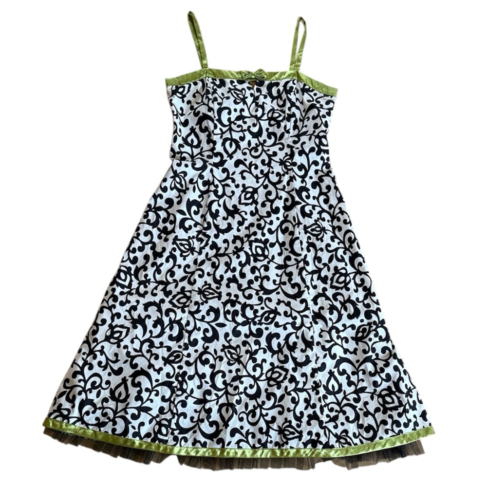 VTG AMANDA LANE WOMEN SZ 10 100% COTTON PAISLEY DESIGN SPAGHETTI STRAP Y2K DRESS